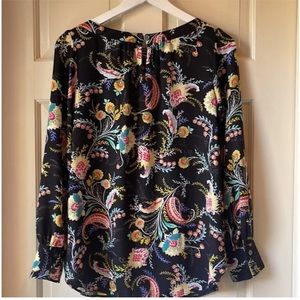 LOFT floral paisley long sleeve blouse